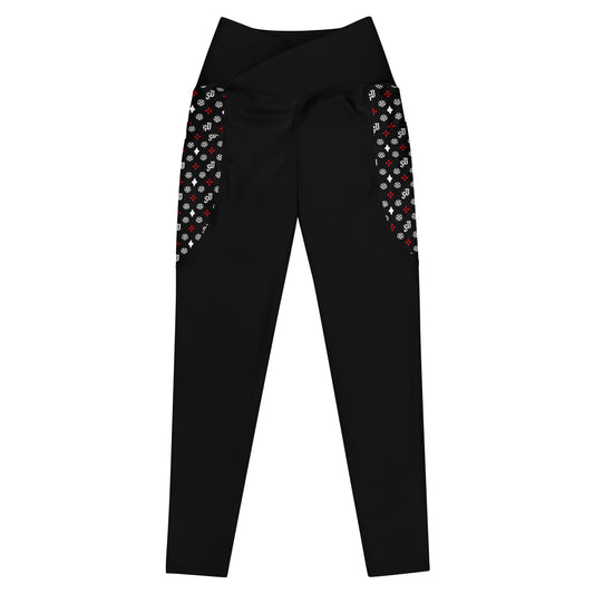 Stay Damier Crossover leggings with patterned pockets